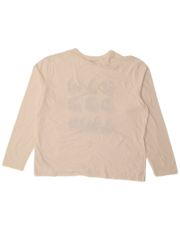 TIMBERLAND Мужской топ с рисунком с длинным рукавом XL, белый хлопок