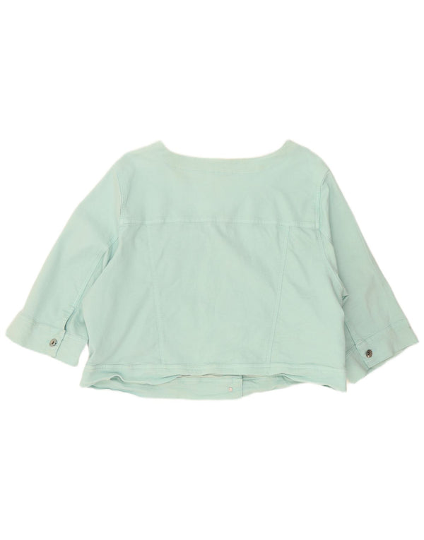 Женская джинсовая куртка с укороченным рукавом 3/4 Marks & Spencer UK 22 3XL Бирюзовый