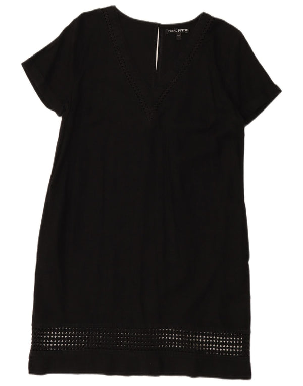 Next Womens Shift Dress UK 12 Medium Black Linen