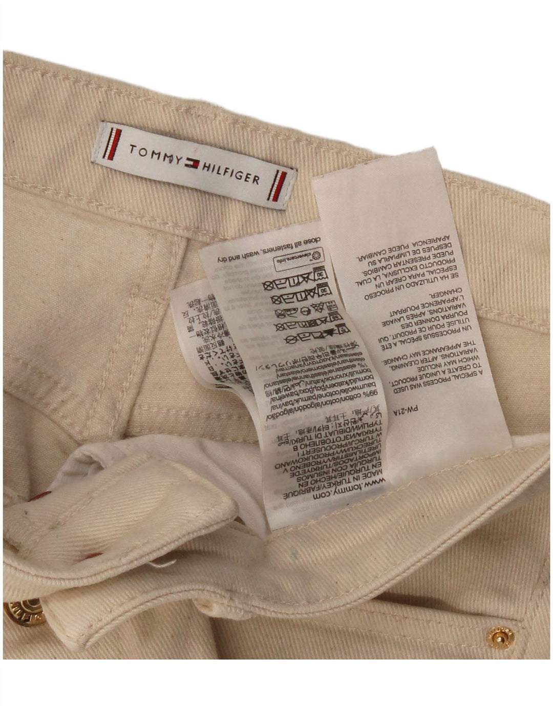TOMMY HILFIGER Женские расклешенные джинсы W26 L30 Бежевые, хлопок