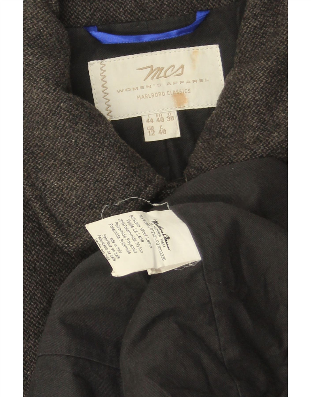 MARLBORO CLASSICS Женское пальто UK 12 Средне-серый шерстяной