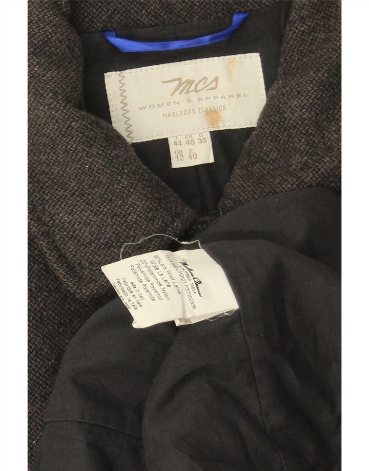 MARLBORO CLASSICS Женское пальто UK 12 Средне-серый шерстяной
