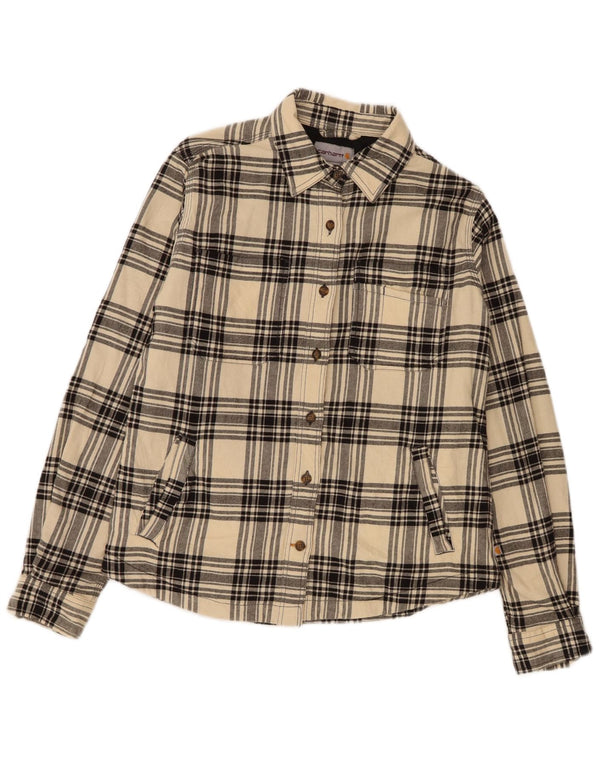 Женская фланелевая рубашка Carhartt Lumberjack UK 6 XS, хлопковая бежевая клетка