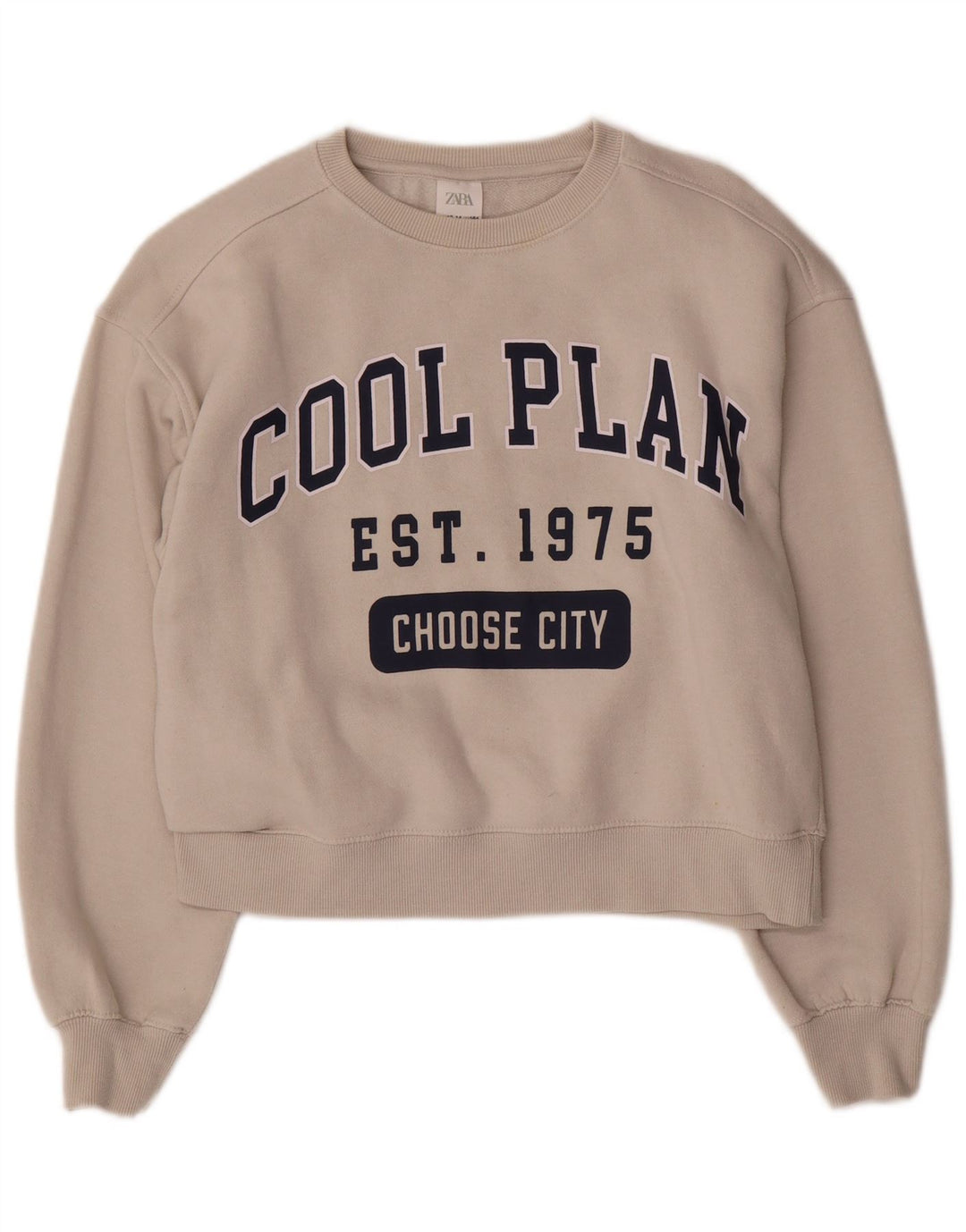 Укороченный свитер с рисунком Zara для девочек 13–14 лет, белый