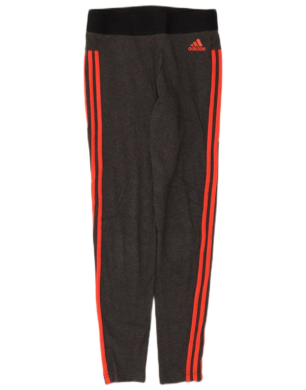 Женские леггинсы Adidas UK 12/14, хлопок среднего серого цвета с цветными блоками