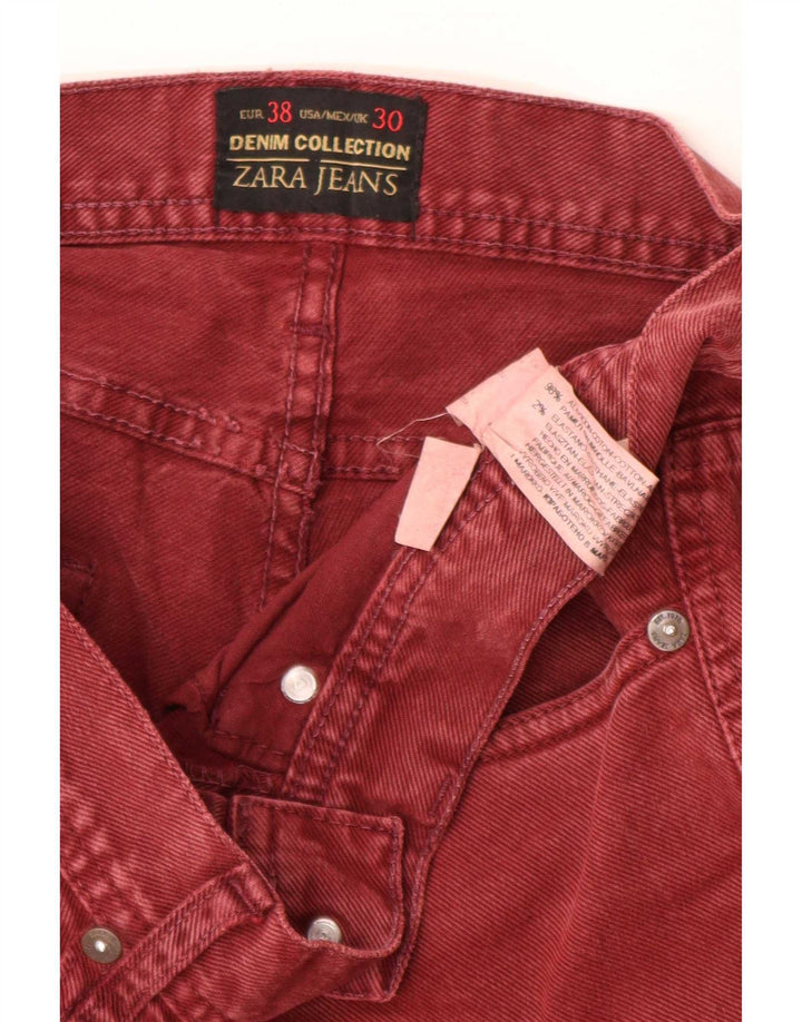 Мужские узкие джинсы Zara EU 38, маленькие W30 L30, красный хлопок