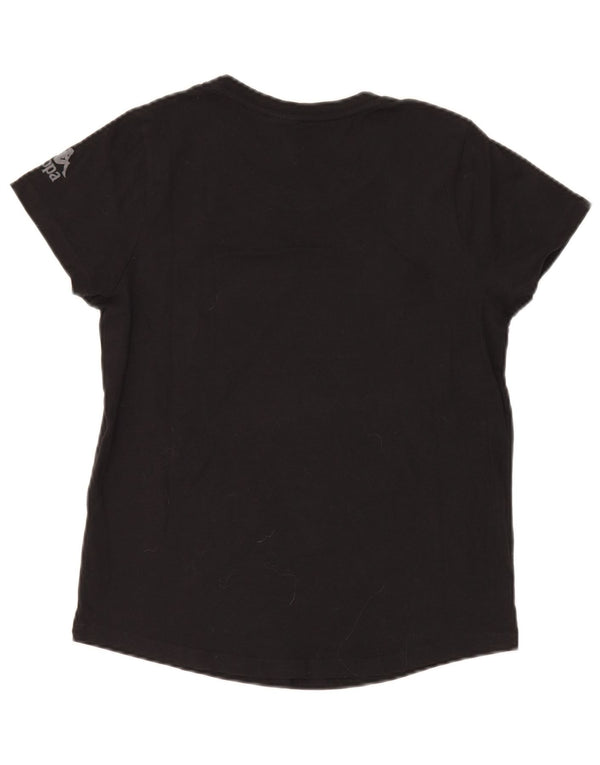 Kappa Womens Graphic T-Shirt Top UK 12 Medium Black Cotton