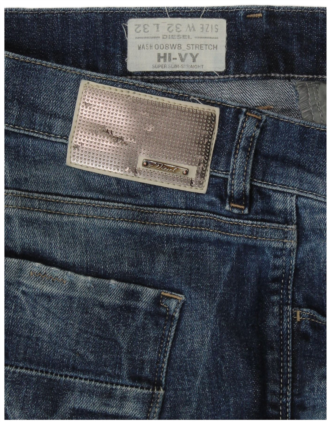 Женские супертонкие прямые джинсы DIESEL HI-VY W32 L29 синие