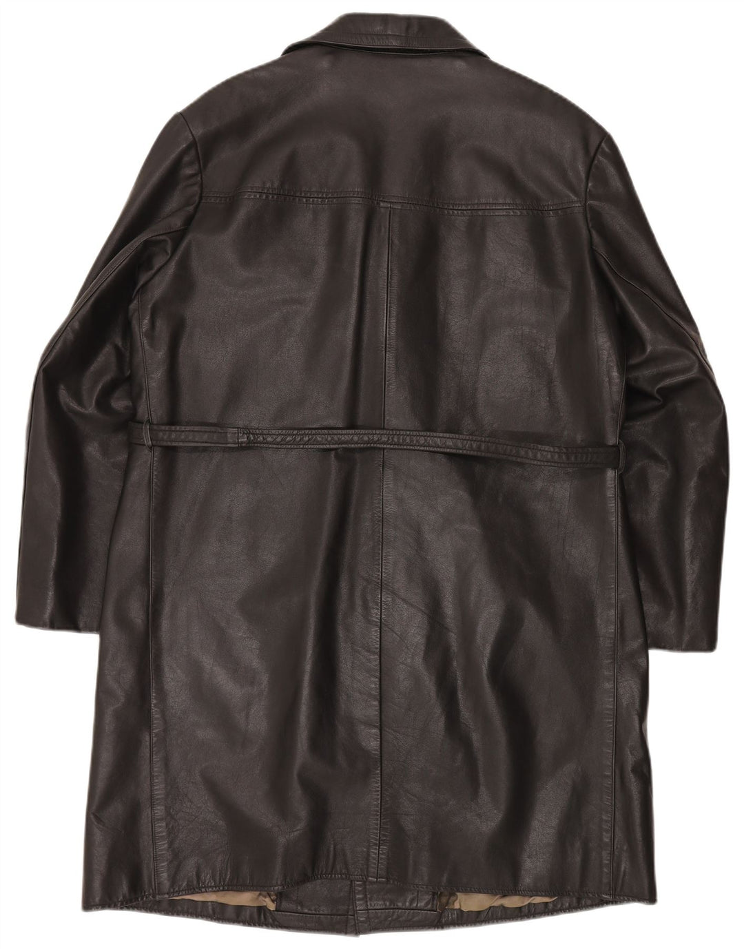 Винтажное мужское кожаное пальто IT 54 2XL Черное кожаное