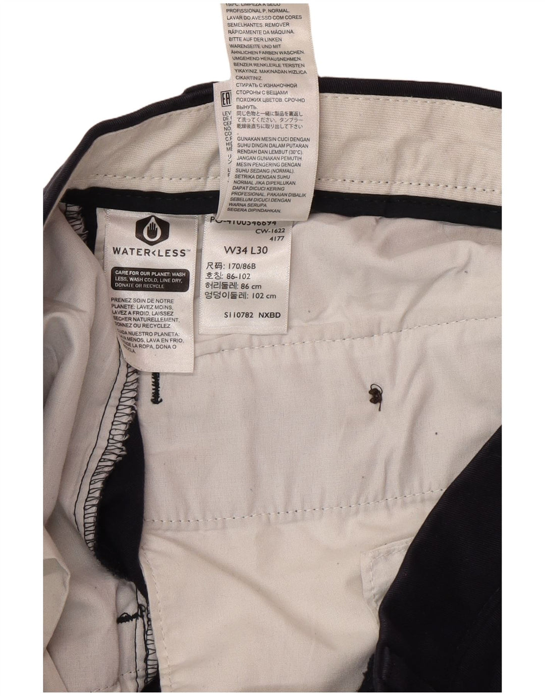 DOCKERS Мужские классические брюки-чиносы W34 L30 Темно-синие хлопковые классические брюки