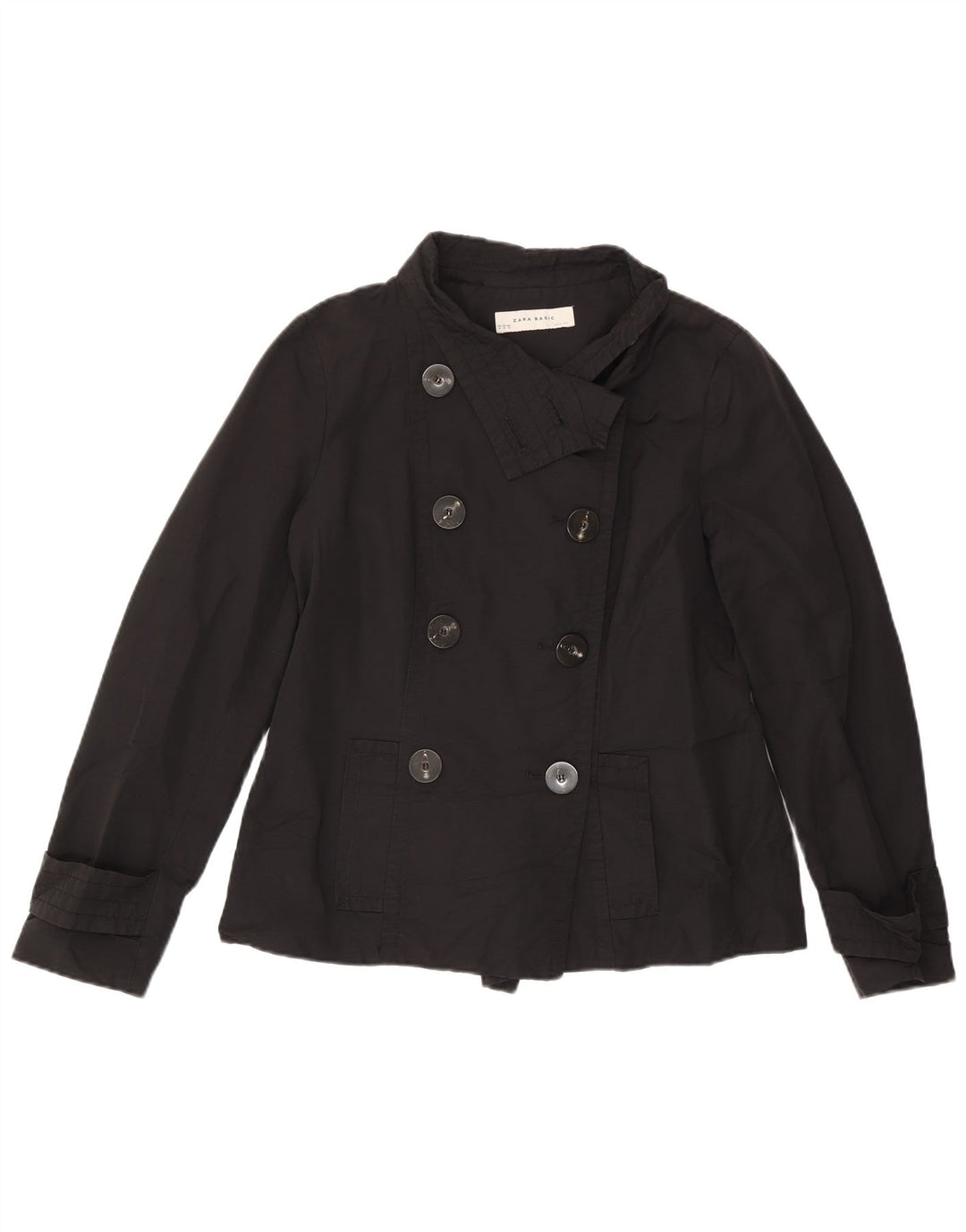 Женское короткое полупальто Zara UK 18 XL, черный хлопок