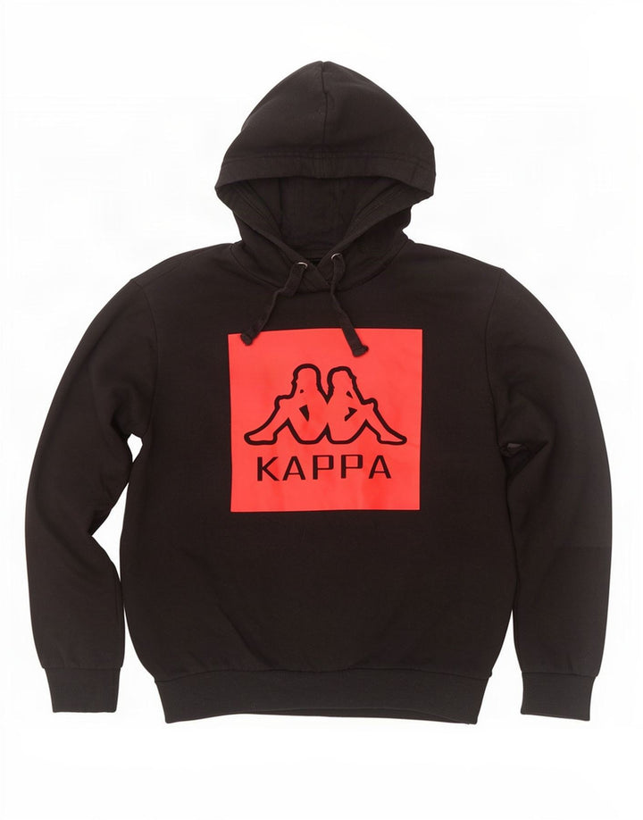 Мужской джемпер с капюшоном Kappa, черный, хлопковый, среднего размера