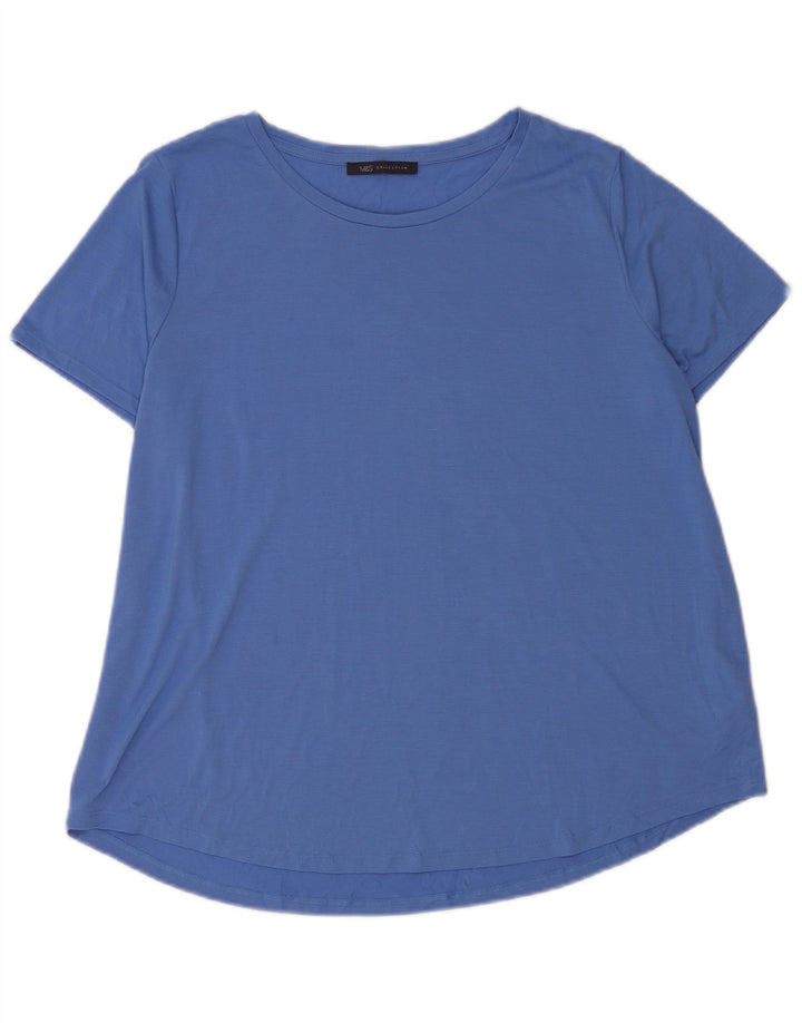 Женская футболка Marks & Spencer Top UK 20 2XL, синяя, полиэстер