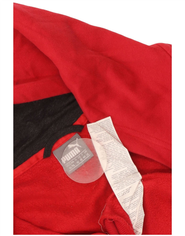 Женский свитер с капюшоном на молнии PUMA UK 16, большой красный хлопок