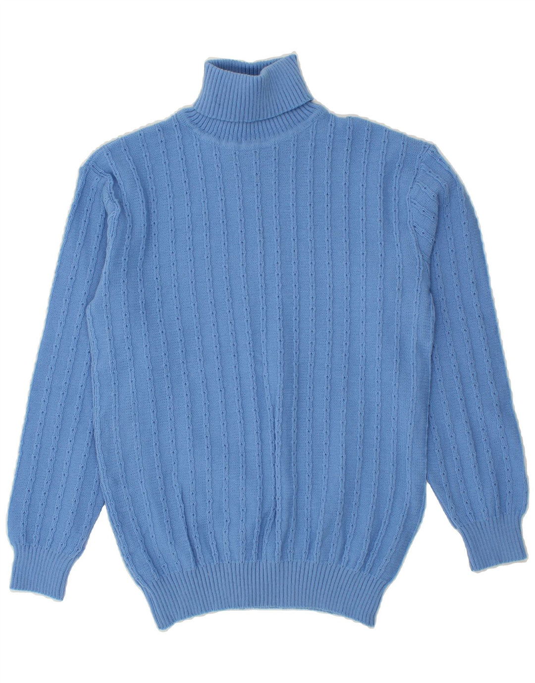 VINTAGE Womens Roll Neck Jumper Sweater IT 52 2XL Blue Acrylic Vintage Vintage and Second-Hand Vintage from Messina Hembry 
