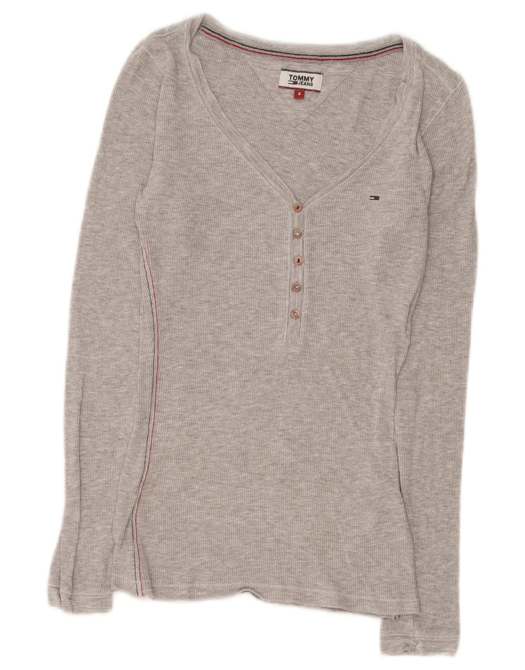 Женский топ Tommy Hilfiger с длинным рукавом UK 8, маленький, серый, вискоза