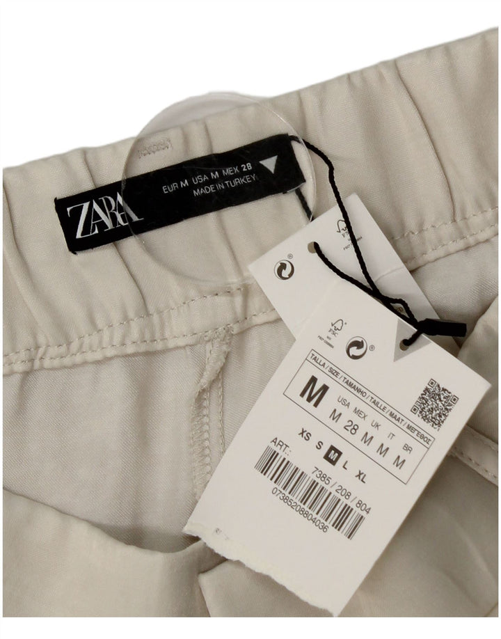 Женские шорты чинос Zara среднего размера W28 Off White из вискозы