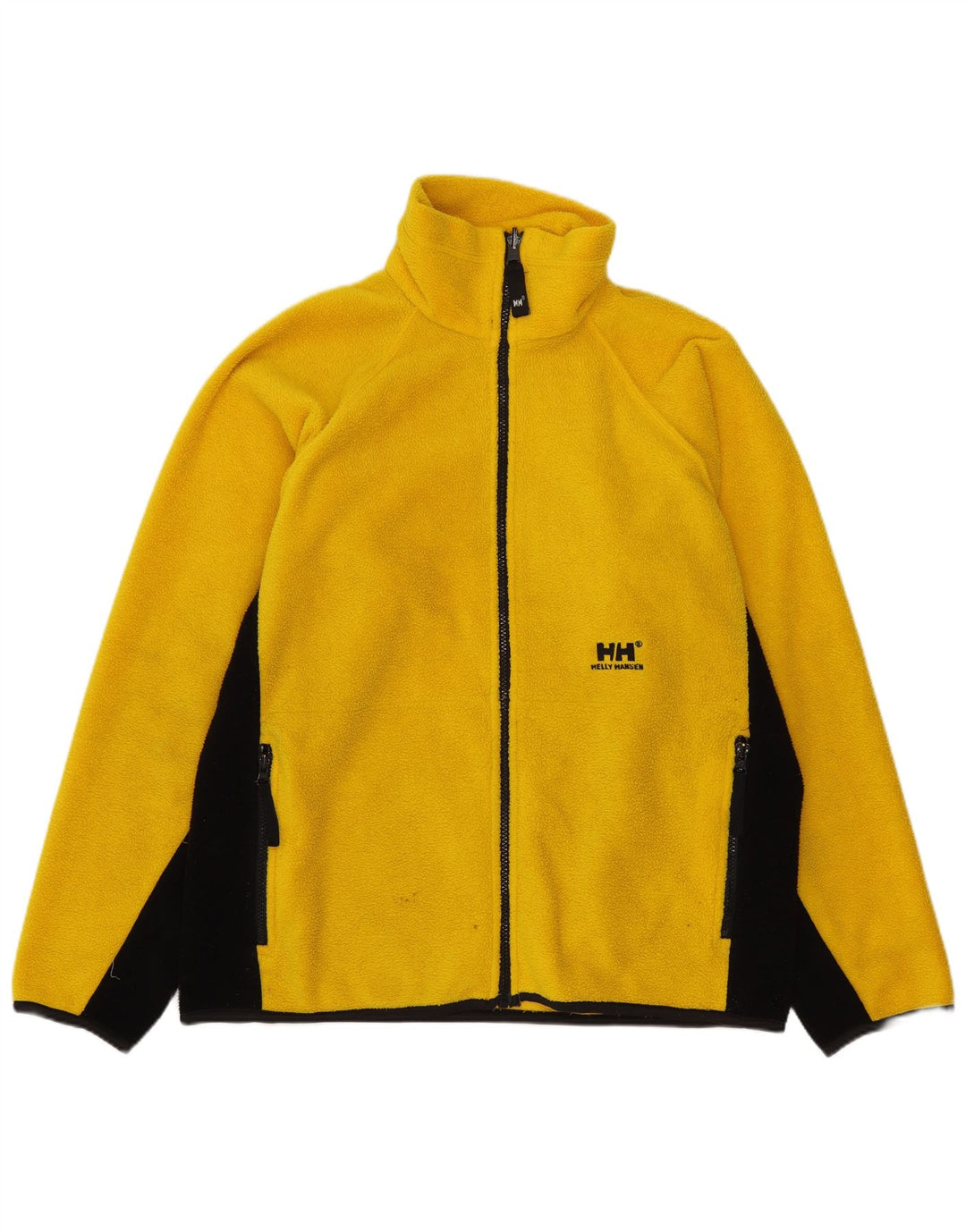 Мужская флисовая куртка HELLY HANSEN UK 36, маленькая, желтая, полиэстер с цветными блоками