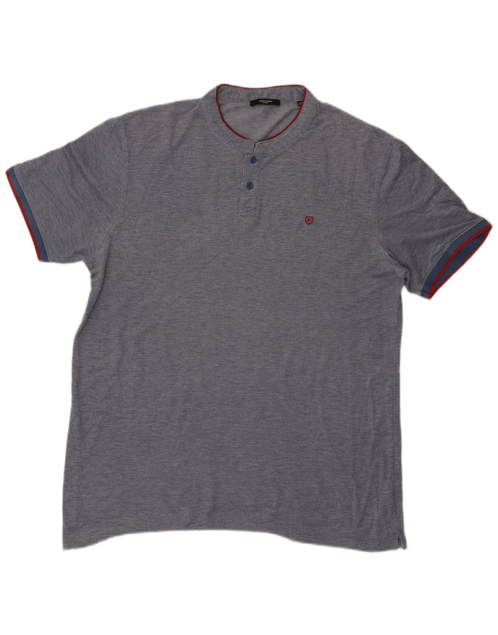Мужская футболка Jack & Jones Top 2XL Темно-синяя в крапинку
