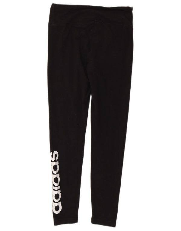Женские леггинсы с рисунком Adidas UK 14, средний черный хлопок