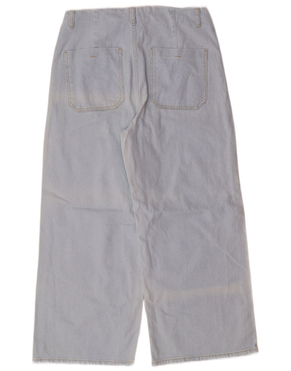 Женские широкие джинсы с завышенной талией Zara EU 42, большие W32 L26, синие классические