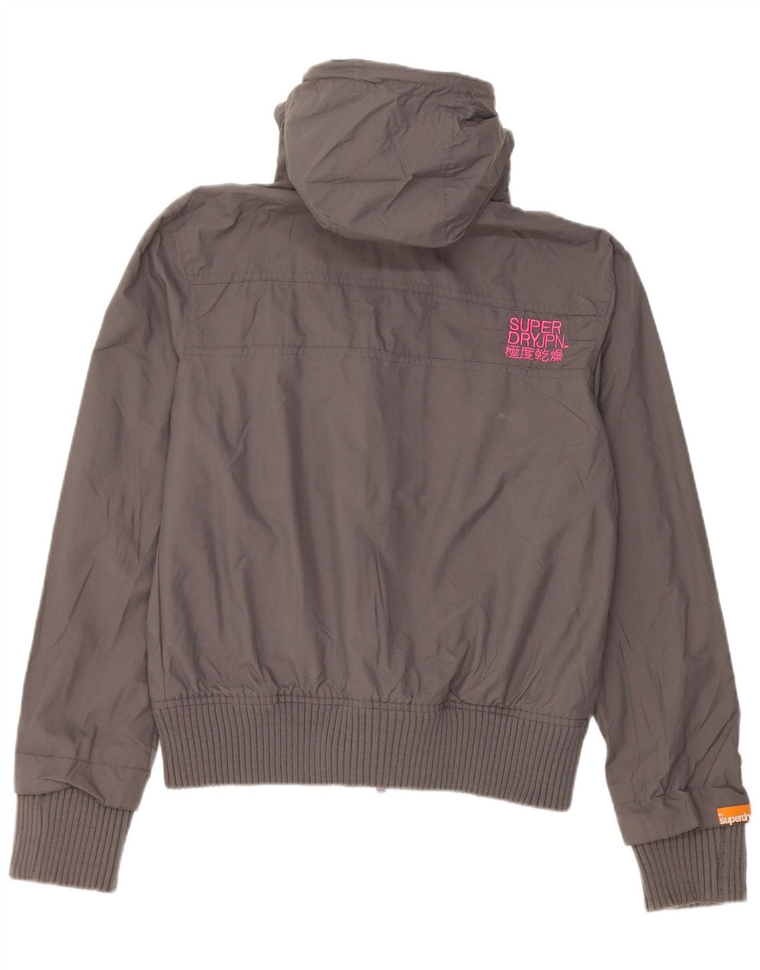 Женская дождевик с капюшоном Superdry UK 16, большой серый нейлон