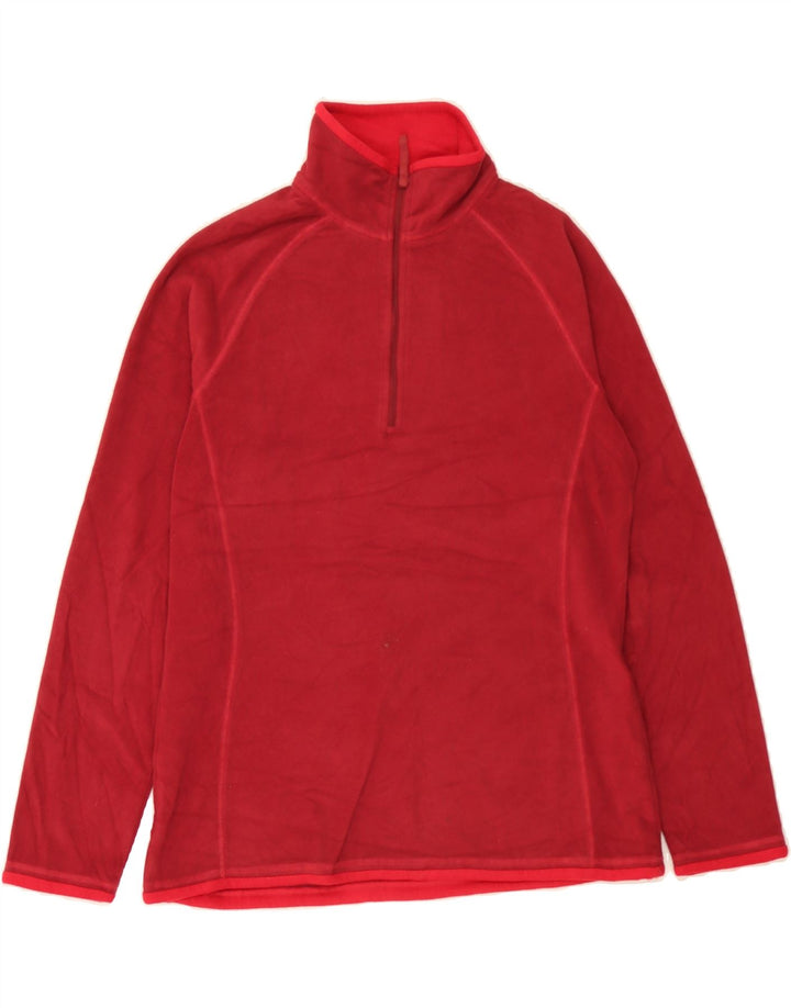 MOUNTAIN WAREHOUSE Womens Zip Neck Fleece Jumper UK 12 Medium  Red Vintage Mountain Warehouse and Second-Hand Mountain Warehouse from Messina Hembry 