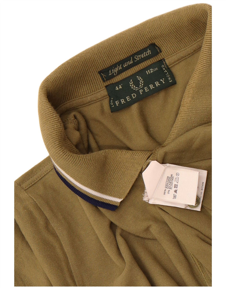 Мужская легкая и эластичная рубашка-поло Fred Perry среднего цвета, хаки, хлопок