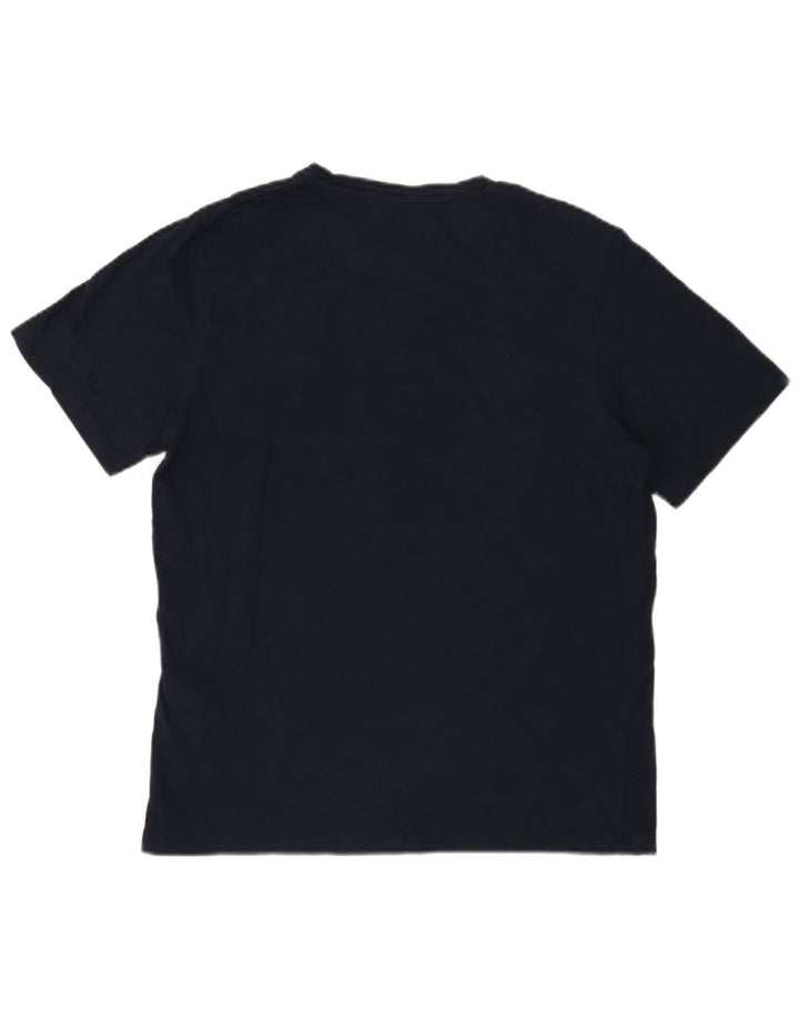 Мужская футболка с рисунком Jack & Jones, темно-синий, хлопковый топ среднего размера