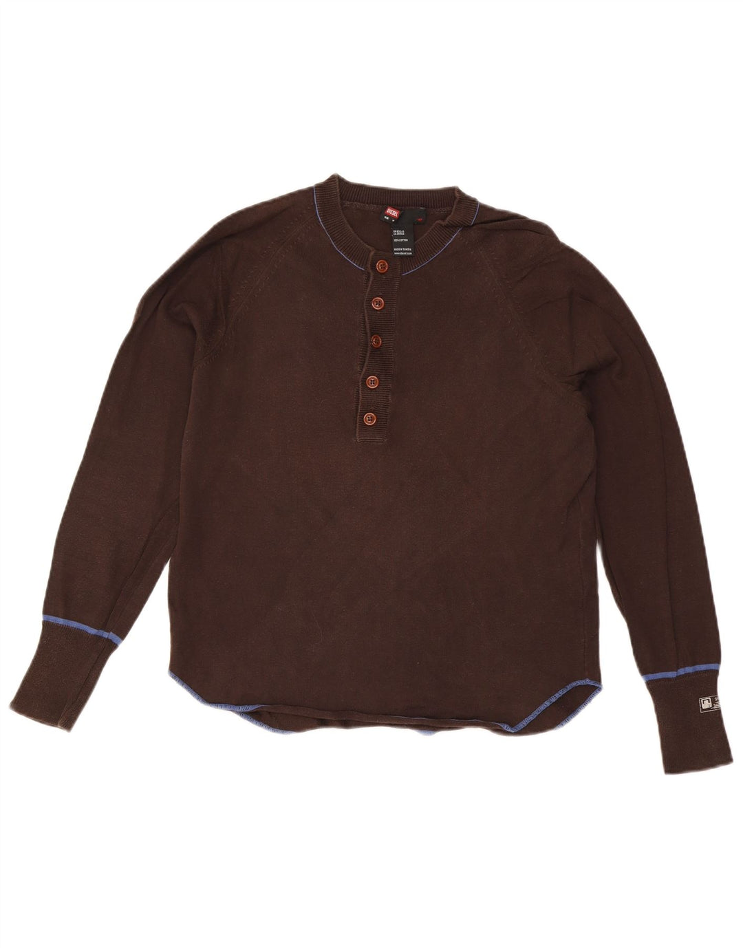 Женский свитер DIESEL на пуговицах, Великобритания 14, средний коричневый хлопок, хлопковый