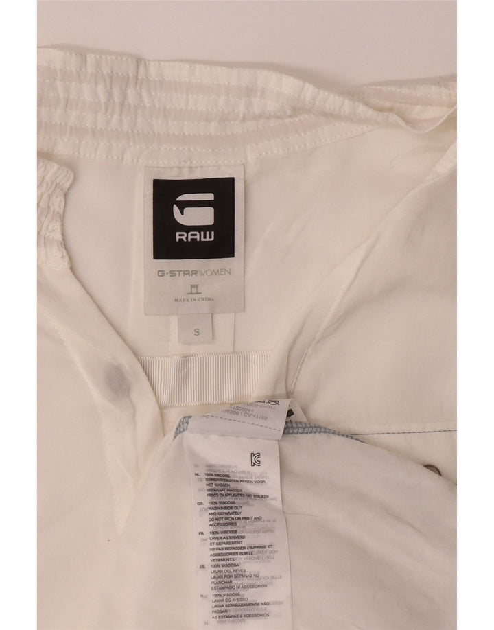 G-STAR Womens See Through Sleeveless Blouse Top UK 10 Small White Viscose