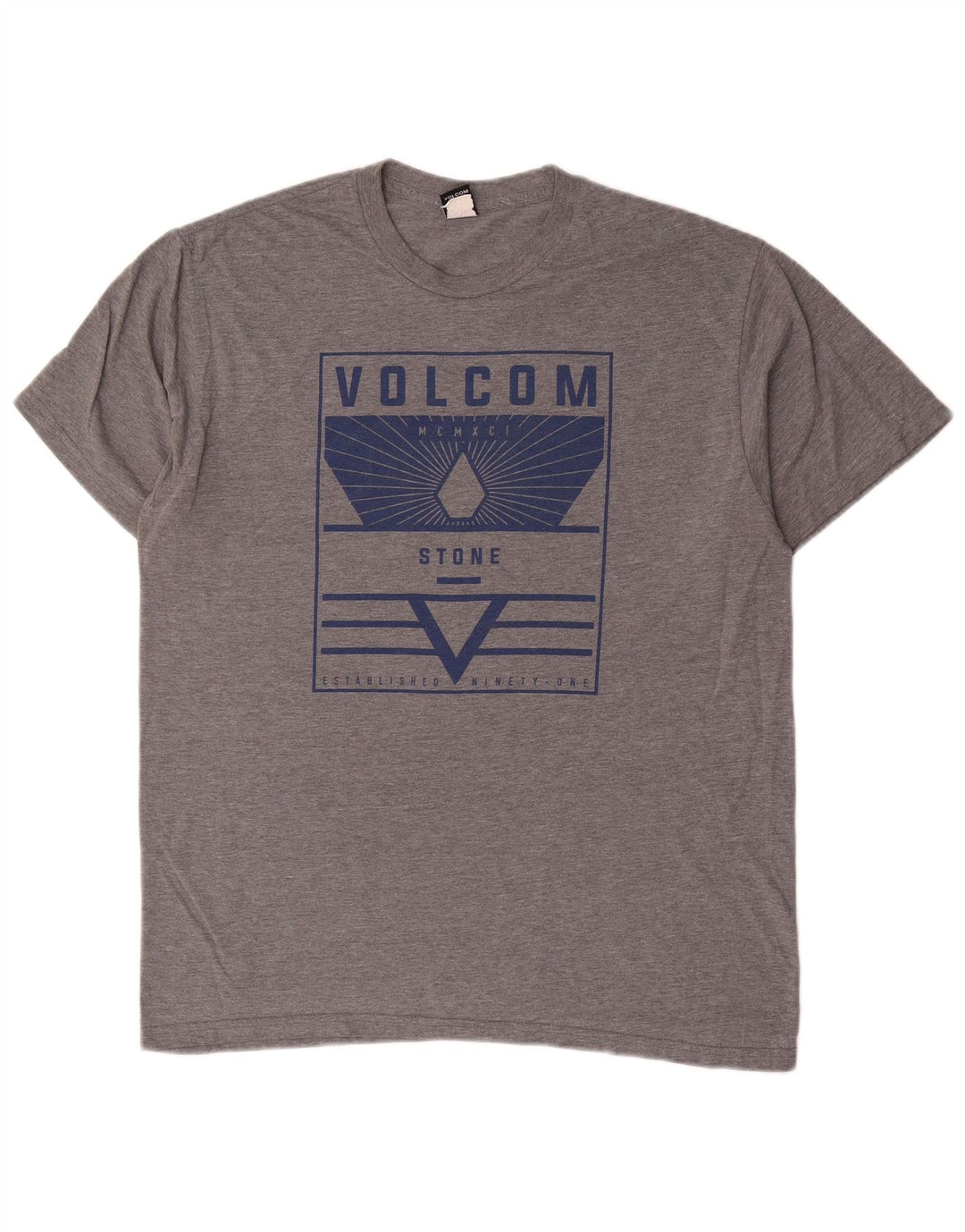 Volcom Мужская футболка с рисунком, большой серый хлопок