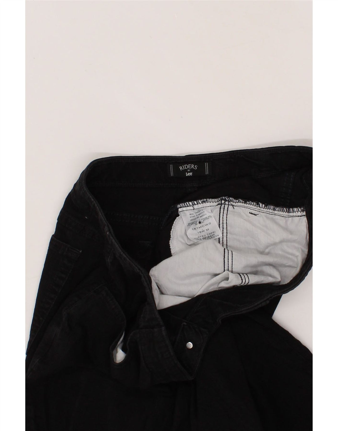 LEE Womens Capri Jeans US 18 2XL W40  Black Cotton Vintage Lee and Second-Hand Lee from Messina Hembry 