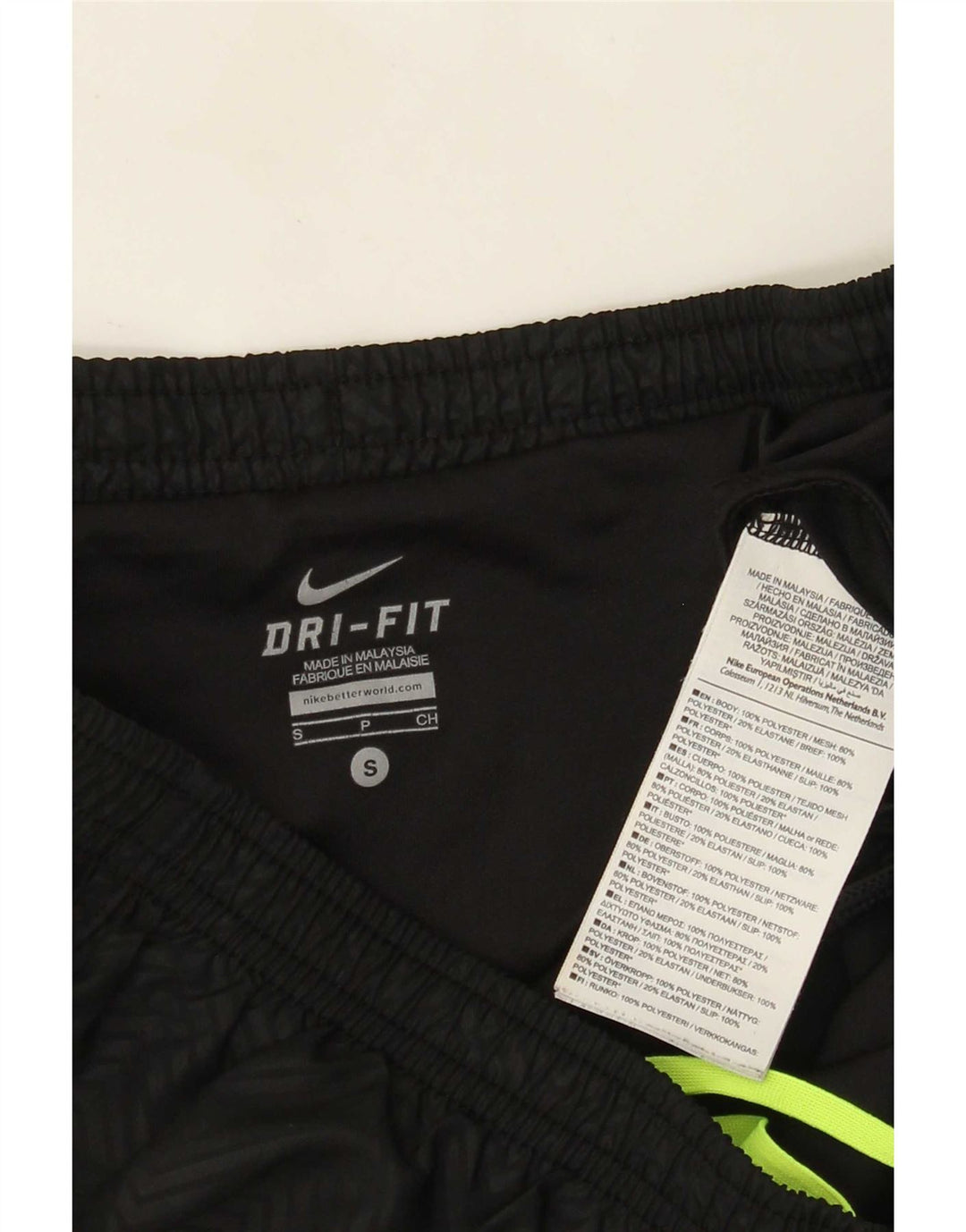 Женские спортивные шорты Nike Dri Fit UK 10, маленькие черные полиэстер с шевроном