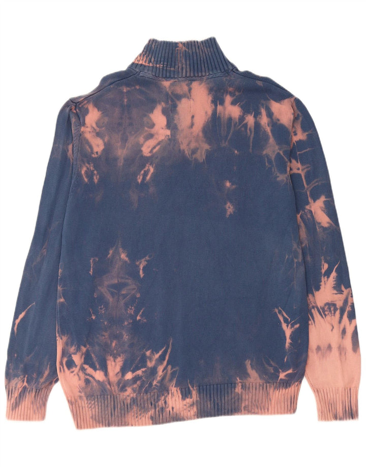 Мужской джемпер с воротником на молнии TOM TAILOR, размер XL, синий хлопок с принтом тай-дай