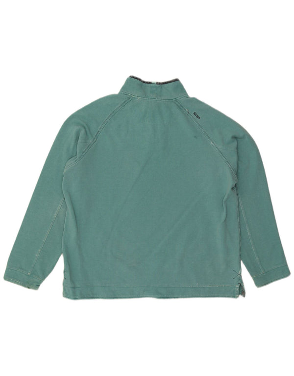 Мужской свитер с воротником на молнии Fat Face, джемпер XL, бирюзовый хлопок