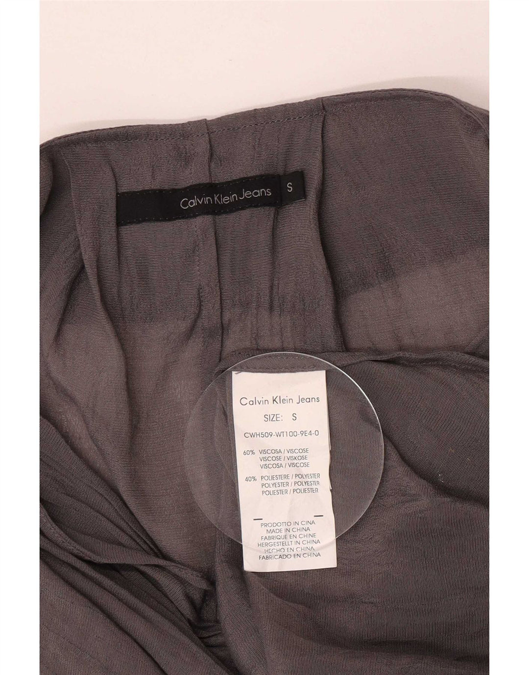 Женская прозрачная блузка большого размера Calvin Klein Jeans UK 10, маленький серый цвет