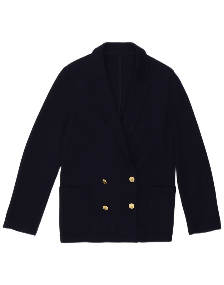 Винтажный мужской свитер-кардиган UK 10, маленький темно-синий