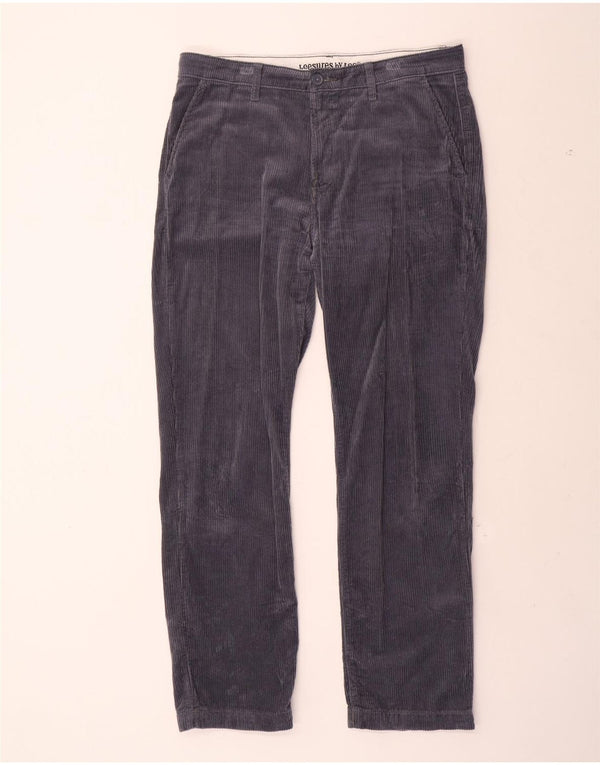 Lee Мужские вельветовые брюки чинос стандартного кроя W34 L32 Темно-синий хлопок