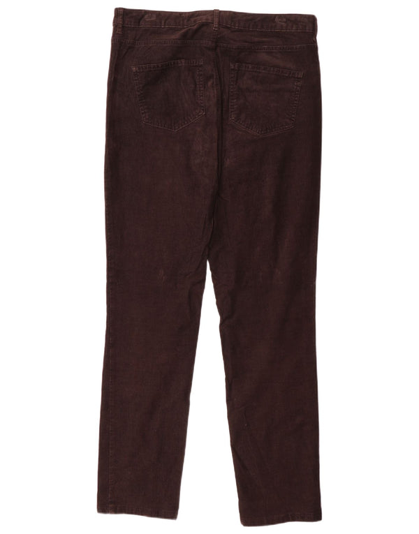 Marks & Spencer Womens Slim Corduroy Trousers UK 14 Large W32 L29 Brown