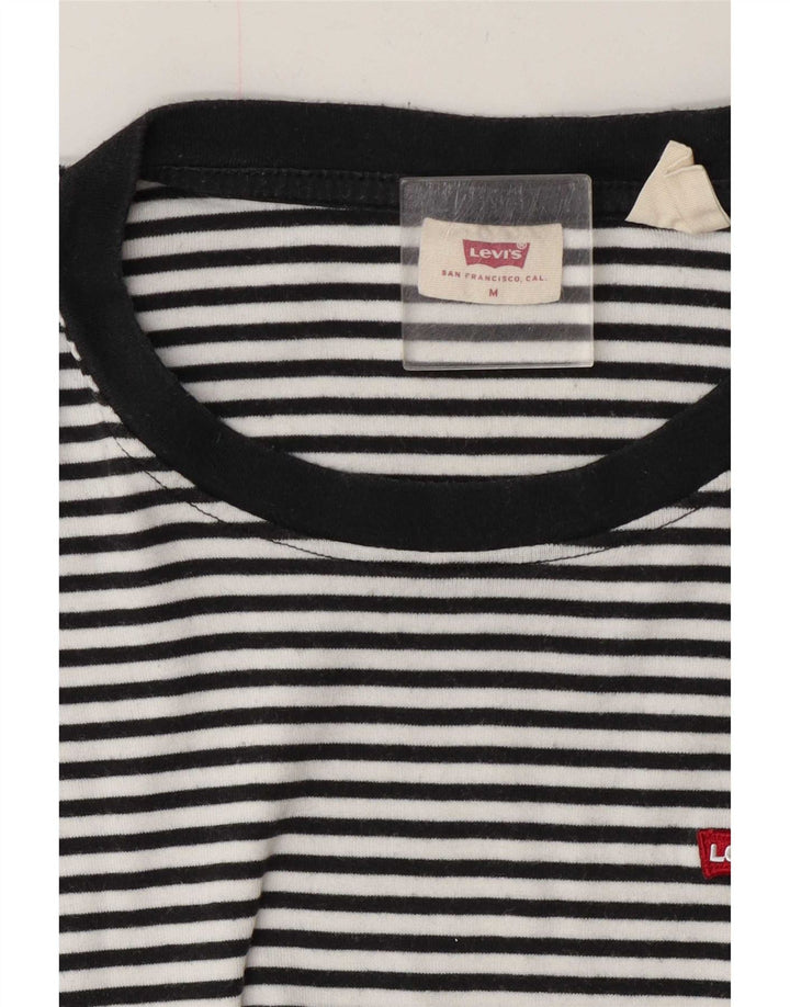 Женская футболка Levi's Top UK 14, средний черный в тонкую полоску
