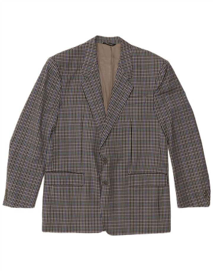 Мужской пиджак на двух пуговицах MARIO ZEGNA IT 52 XL, серый, шерстяной в клетку