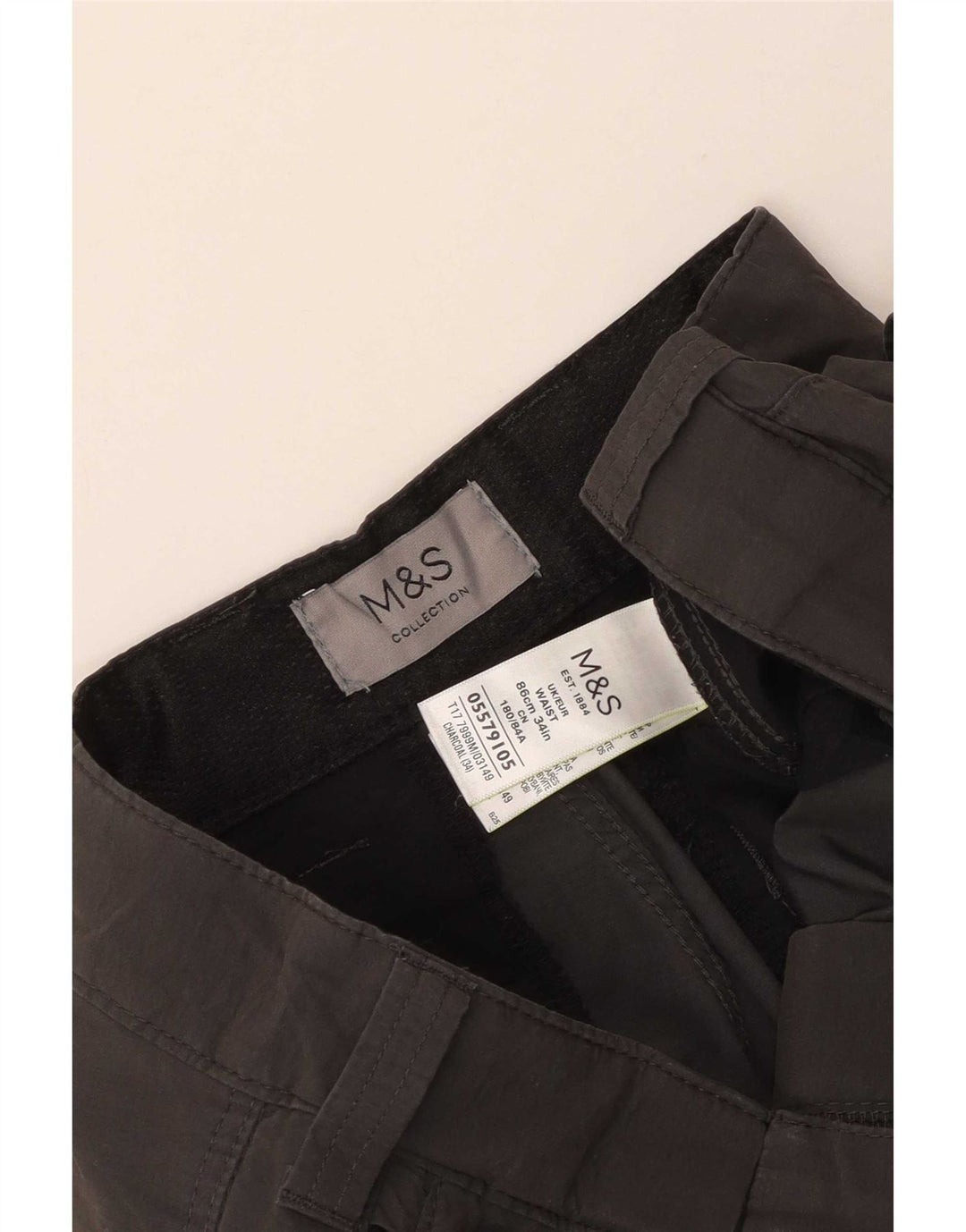 Мужские шорты карго Marks & Spencer W34, большие серые, хлопок