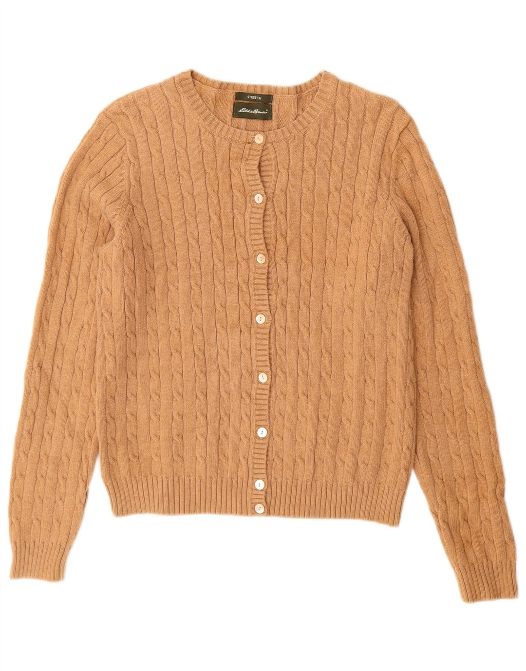 Женский кардиган EDDIE BAUER, свитер UK 12, средний бежевый, хлопок