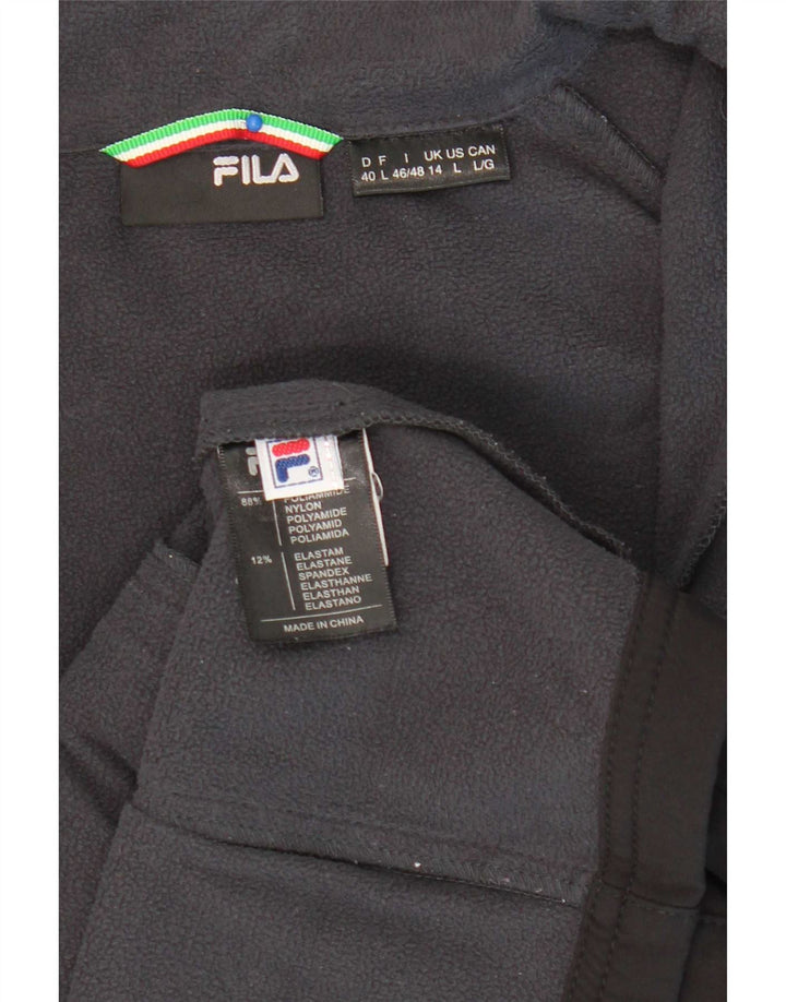 Женский спортивный костюм Fila, верхняя куртка UK 14, большой черный нейлон