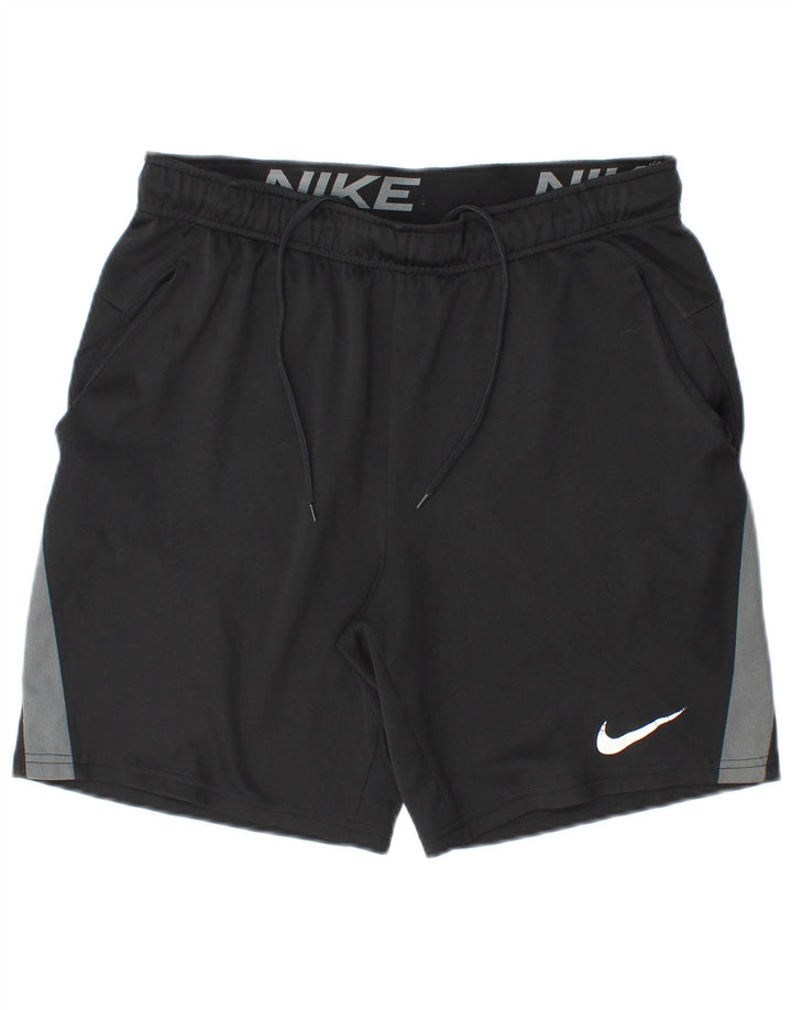 Мужские спортивные шорты Nike Dri Fit среднего размера, полиэстер с цветными блоками, средний черный