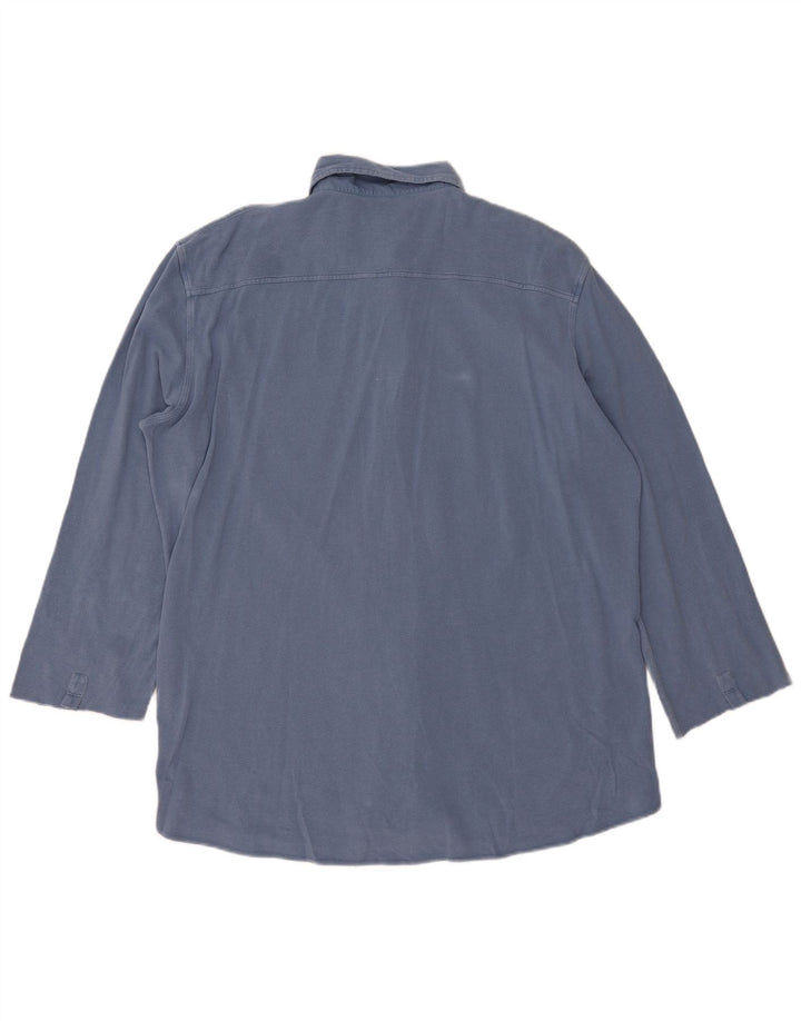 Мужская рубашка Fay с рукавом 3/4 2XL, синяя, хлопок