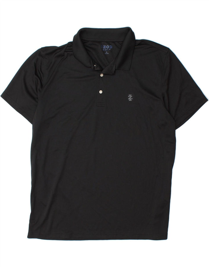 IZOD Mens Polo Shirt XL Black Polyester Vintage Izod and Second-Hand Izod from Messina Hembry 