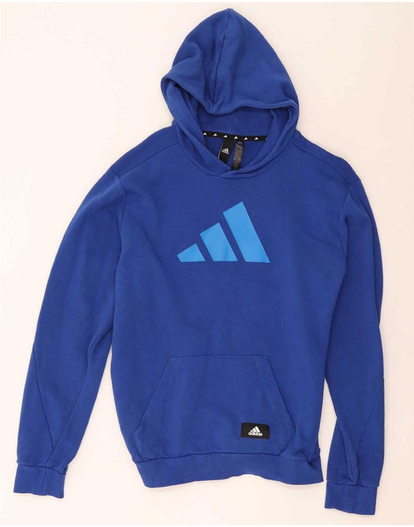 Мужской джемпер с капюшоном Adidas с рисунком, средний синий