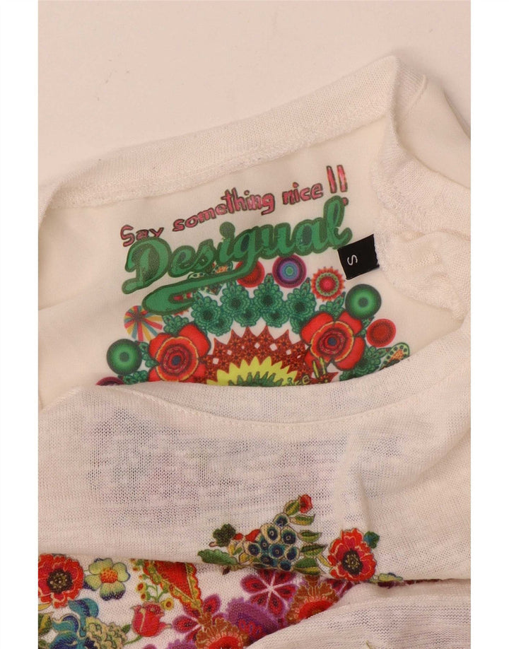 Женская туника с рисунком Desigual UK 10, маленький белый цветочный принт